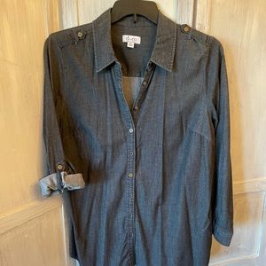 Denim & Company black chambray shirt.